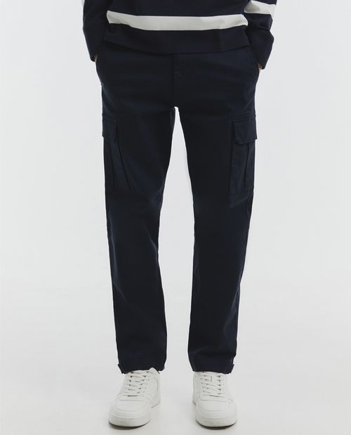 Pantalón cargo Sfera azul navy sólido para hombre