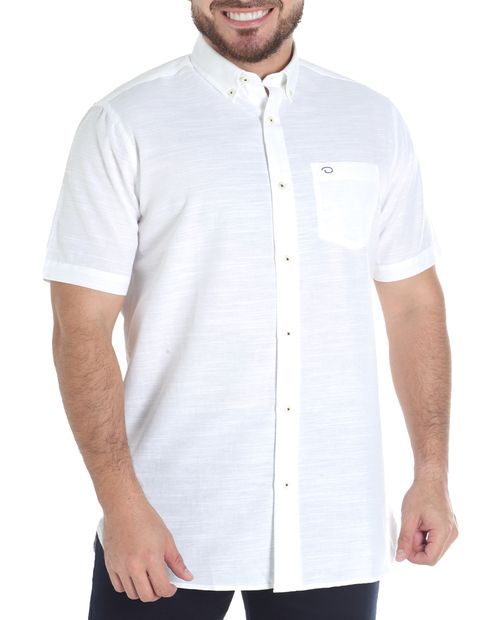 Camisa casual Oscar de la Renta slim fit blanca heather para hombre