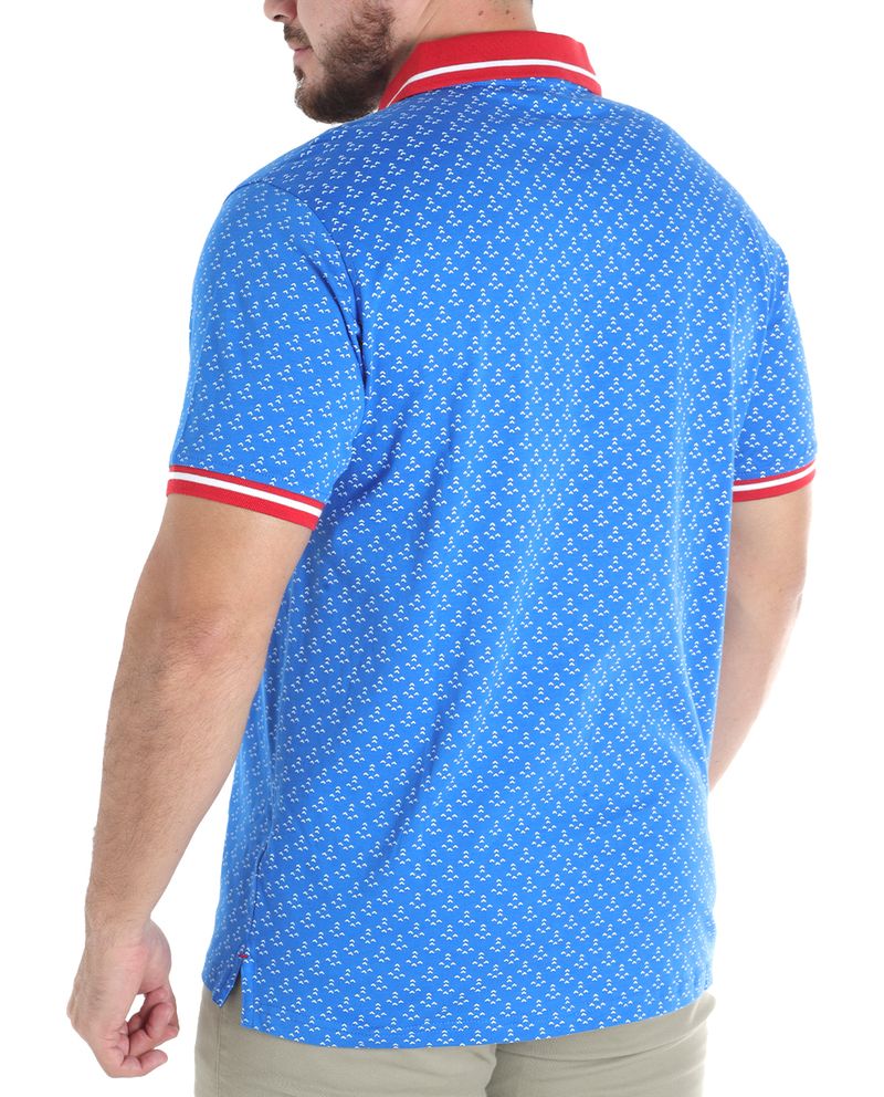 104765251-Camisa-polo-Oscar-de-la-Renta-classic-fit-azul-con-miniprint-para-hombre