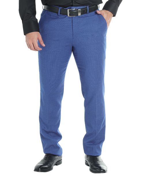 Pantalón slim fit Zanetti Orange azul mini print puntos para hombre
