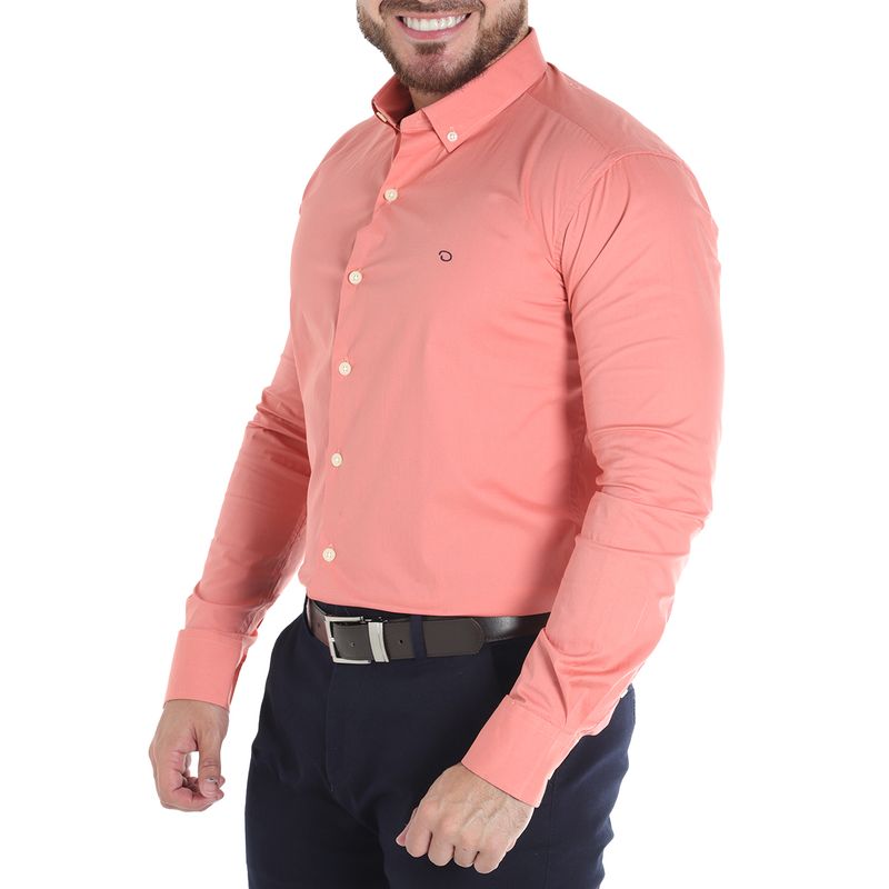 Camisa casual Oscar de la Renta coral sólida para hombre Siman