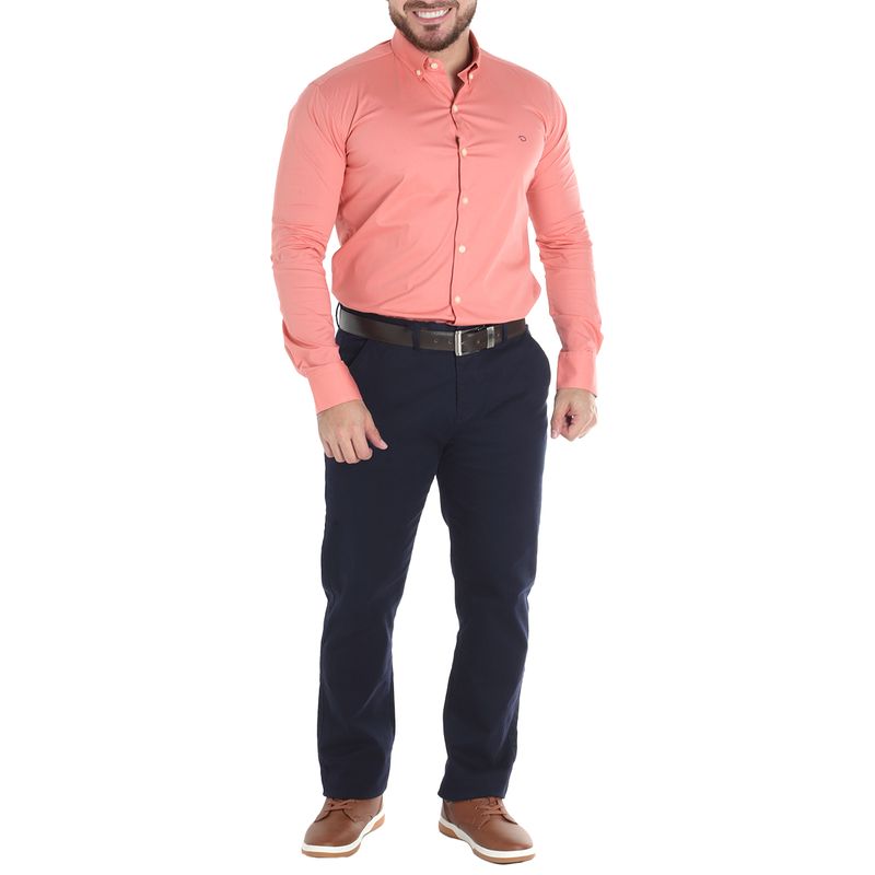 Camisa casual Oscar de la Renta coral sólida para hombre Siman - Main Image