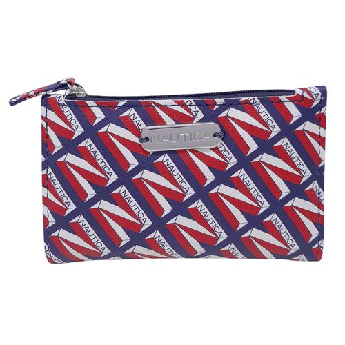 Billetera zip around Nautica multicolor para mujer