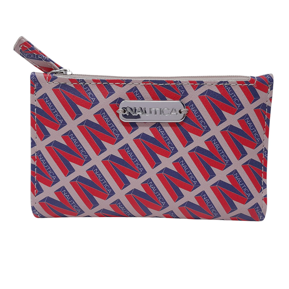 Billetera zip around Nautica multicolor para mujer