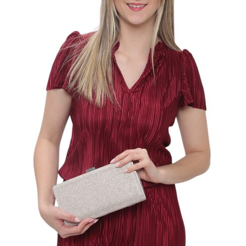 Cartera clutch Sasha color dorado para mujer
