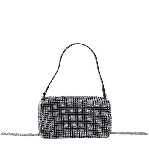 Cartera clutch Sasha color plateado para mujer