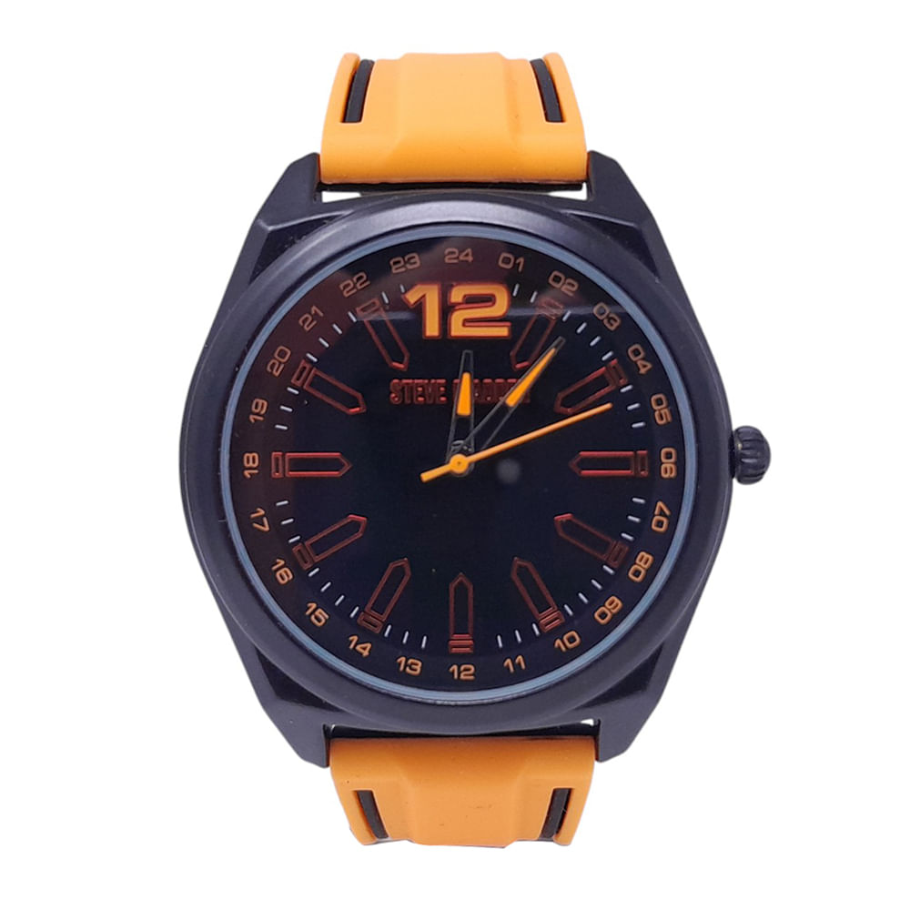 Reloj Steve Madden análogo de silicona color anaranjado para hombre ...