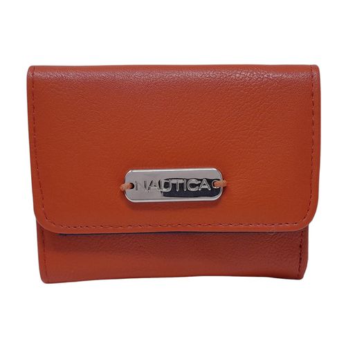 Billetera flap Nautica anaranjada para mujer