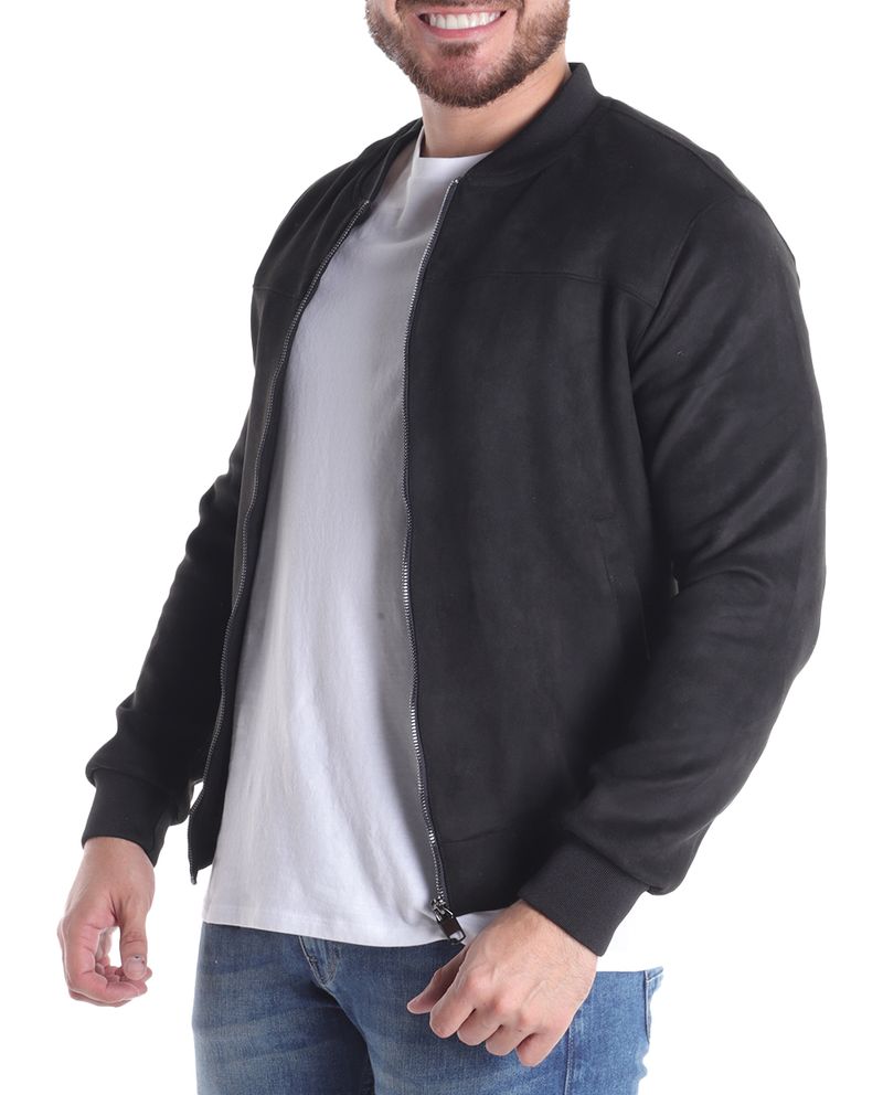104719021-Chaqueta-bomber-Denim---Flower-negra-gamuza-con-textura-para-hombre