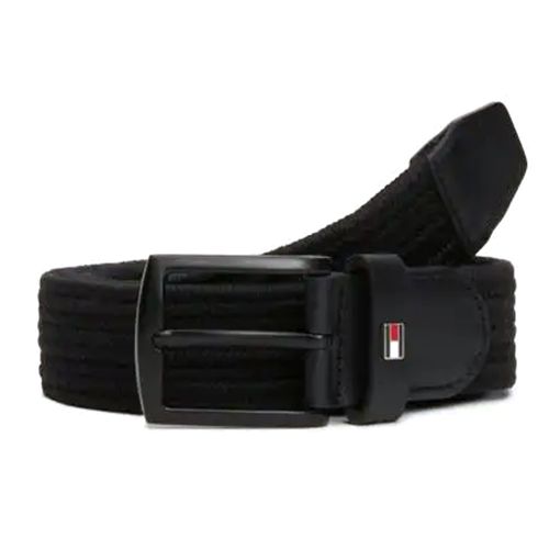 Cinturón casual Tommy Hilfiger negro trenzado para hombre