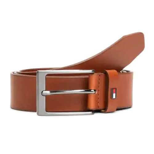 Cinturón de vestir Tommy Hilfiger café sólido para hombre