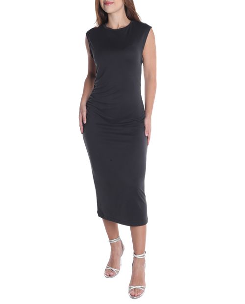 Vestido Unexpected midi negro sin mangas para mujer