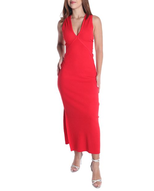 Vestido Unexpected midi rojo sin mangas para mujer