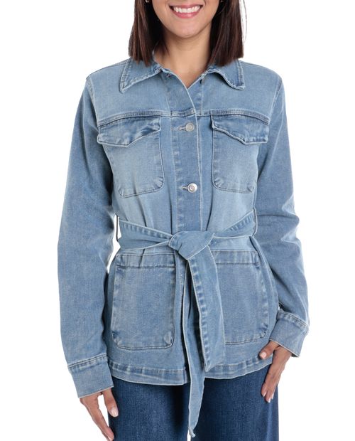 Chaqueta Baccini denim lavado claro para mujer