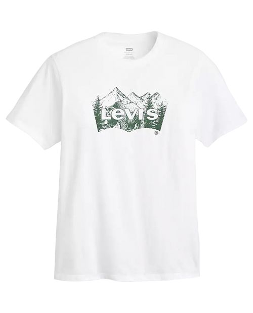 Camiseta Levi's classic fit blanca con estampado de montañas para hombre