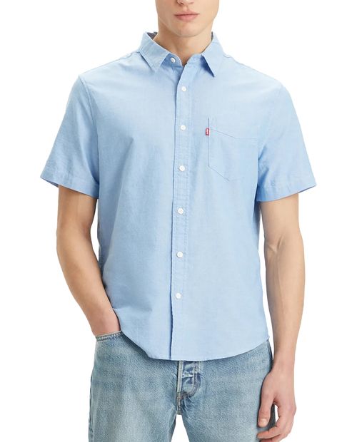 Camisa casual Levi's celeste sólida para hombre