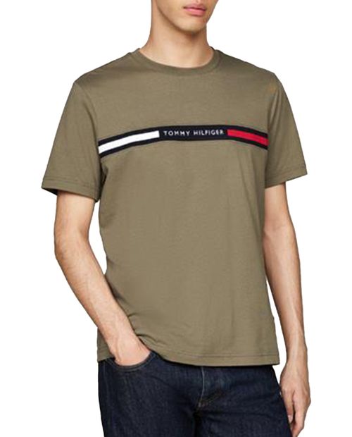 Camiseta casual Tommy Hilfiger regular fit verde olivo para hombre