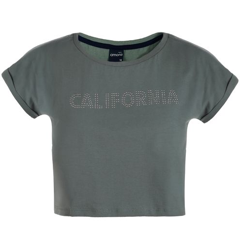 Blusa gris con estampado para niña