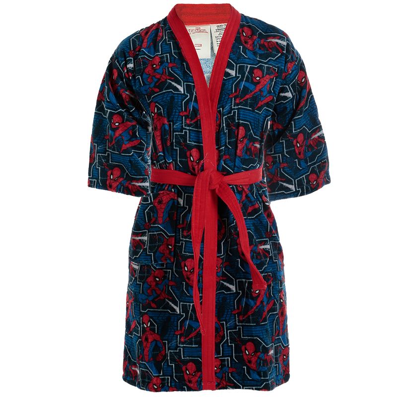 104736896-Bata-de-baño-azul-con-estampado-de-spider-man-para-niño