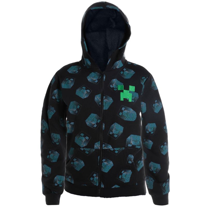 Sudadera negra con estampado de minecraft para nino