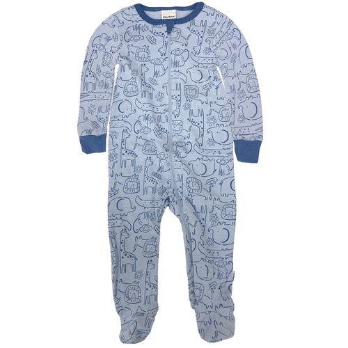 Pijama celeste con estampado de animalitos para bebé niño