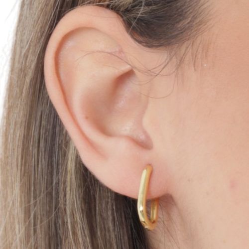 Aretes hoops de plata color dorado para mujer