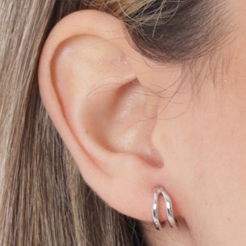 Aretes hoops de plata para mujer