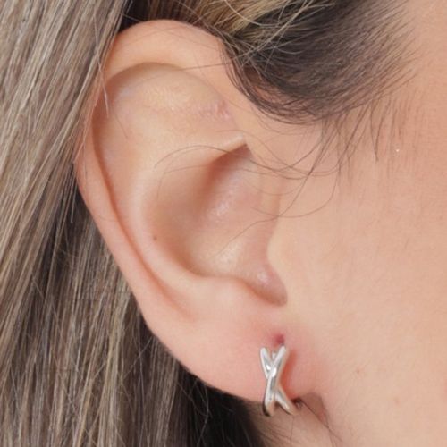 Aretes hoops de plata para mujer