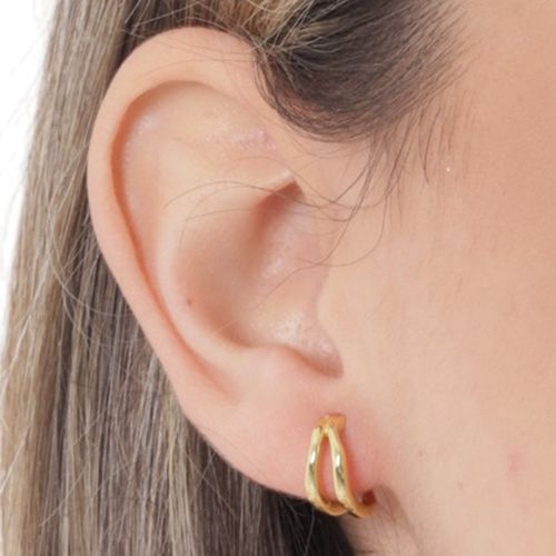 Aretes hoops de plata color dorado para mujer