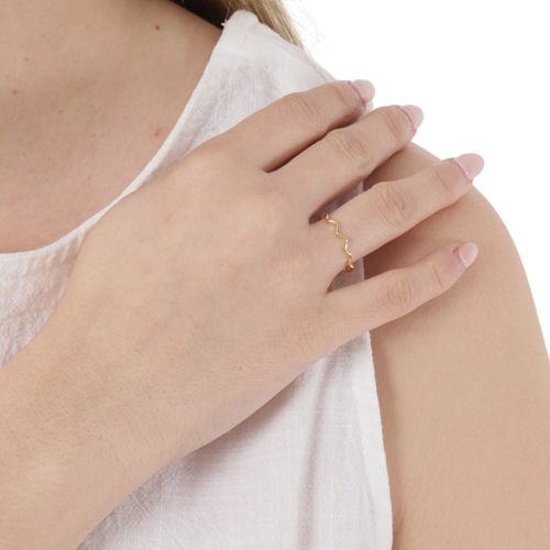 Anillo de plata color dorado talla 7 para mujer