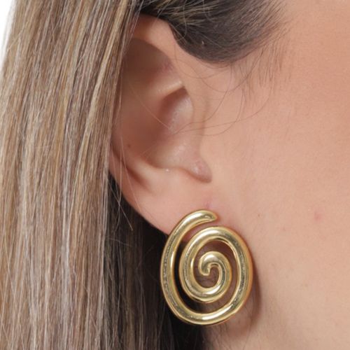 Aretes de espiral color dorado para mujer