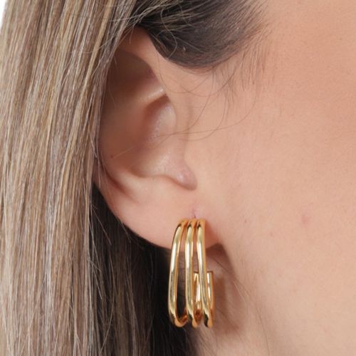 Aretes hoops  en baño de oro para mujer