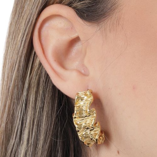 Aretes hoops en baño de oro para mujer