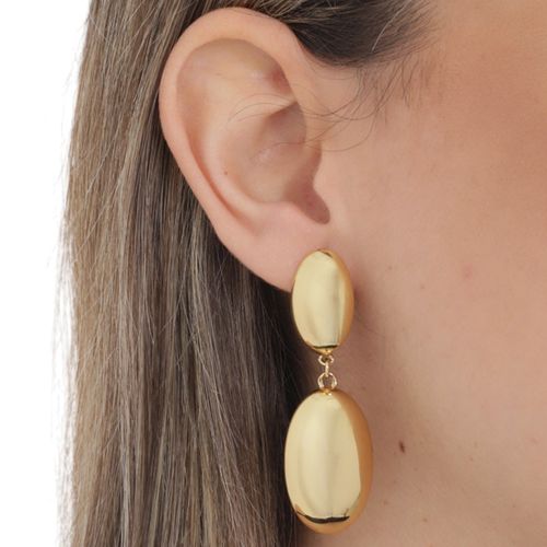 Aretes largos dorados para mujer