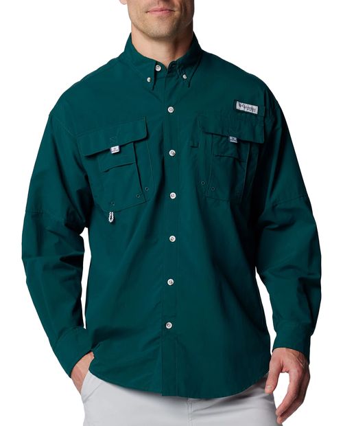 Camisa Columbia PFG Bahama II verde sólida para hombre