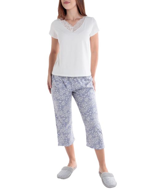 Pijama con pantalón Sabrina estampada para mujer