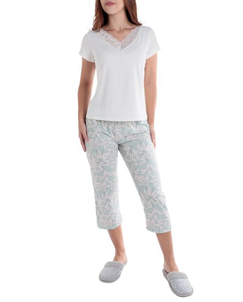Pijama con pantalón Sabrina estampada para mujer