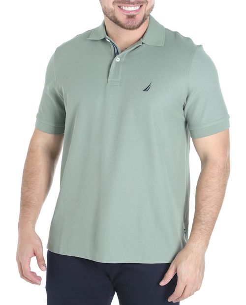 Polo Nautica classic fit texturizado verde para hombre
