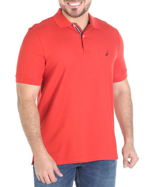 Polo Nautica classic fit texturizado rojo para hombre