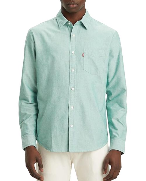 Camisa casual Levi's verde heather para hombre