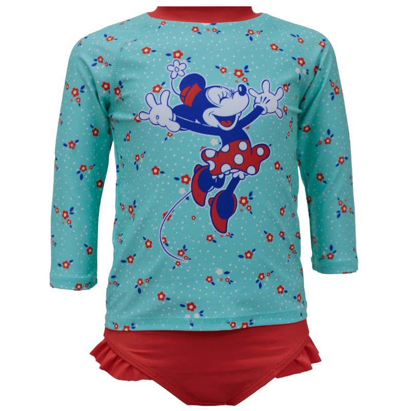 Traje-de-baño-2-piezas-bicolor-con-estampado-de-Minnie-para-bebe-niña-104508098