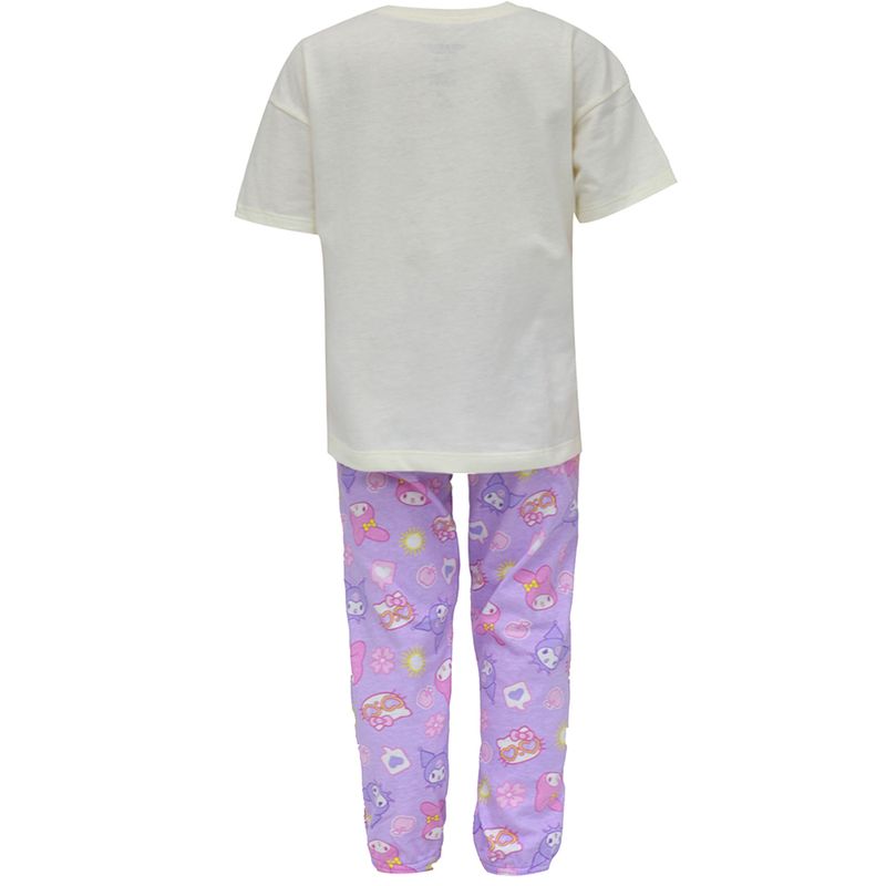 Pijama-2-piezas-bicolor-con-estampado-de-Hello-Kitty-para-niña-104684363