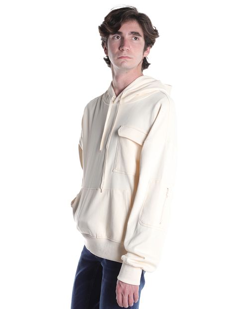 Suéter hoodie Orange ivory sólido para hombre