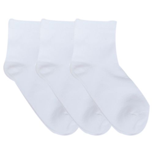 Set de 3 pares de calcetines blanco sólido para niño