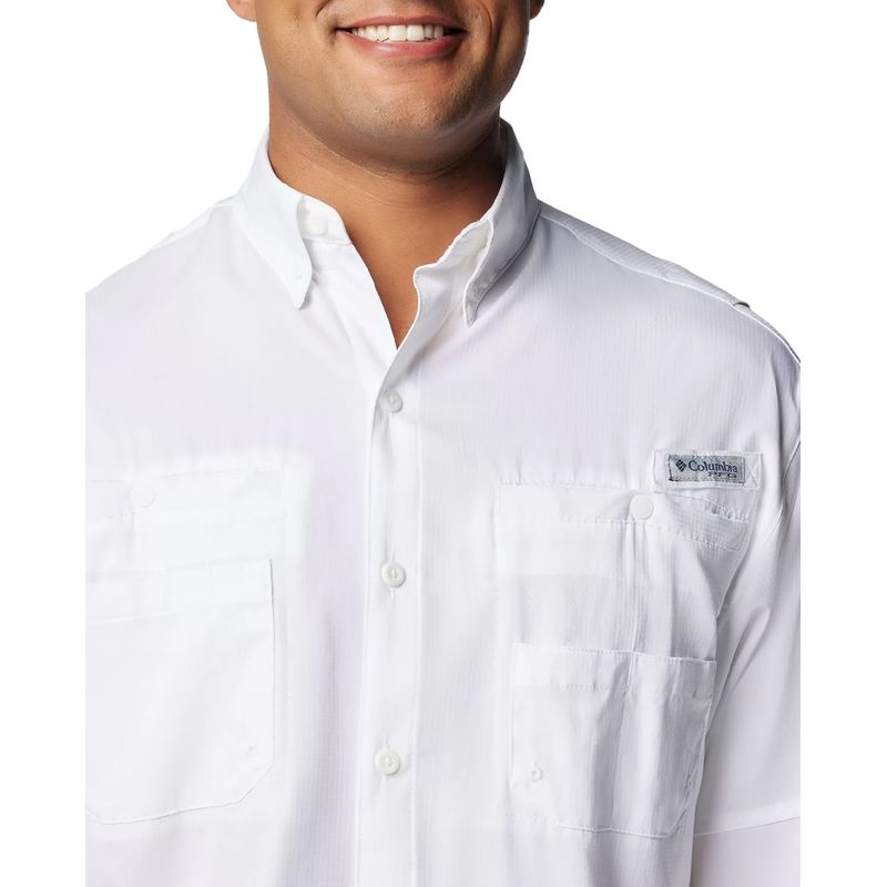 Camisa Columbia PFG Tamiami II blanca para hombre Siman Costa Rica
