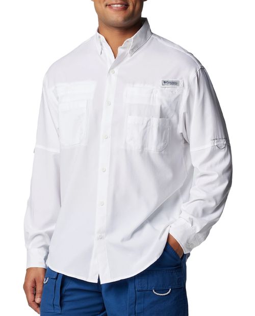Camisa Columbia PFG Tamiami II blanca para hombre