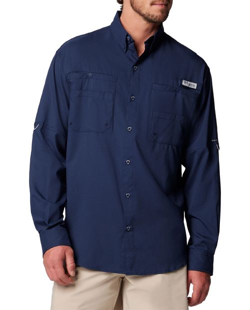 Camisa Columbia PFG Tamiami II azul navy para hombre