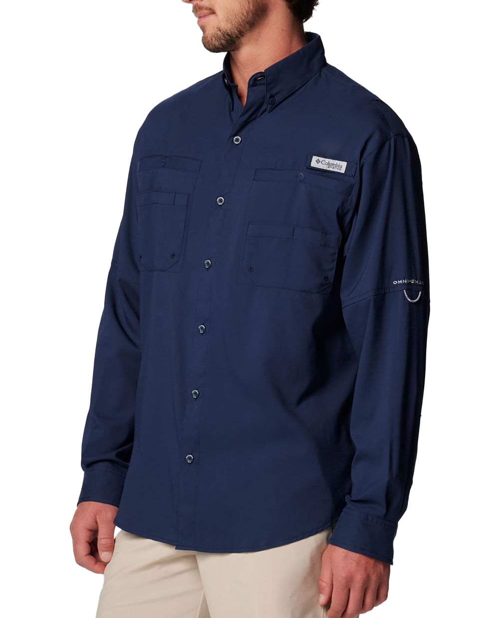 Columbia PFG Tamiami II Chemise de pêche à manches courtes pour homme, Bleu marine, 3X