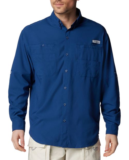 Camisa Columbia PFG Tamiami II azul para hombre