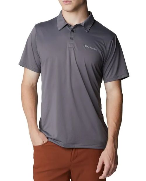Camisa polo Columbia Hike gris sólida para hombre